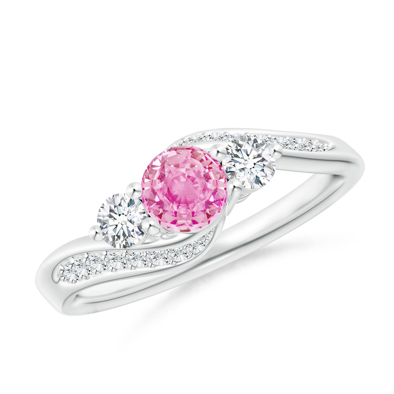 A - Pink Sapphire / 0.98 CT / 14 KT White Gold