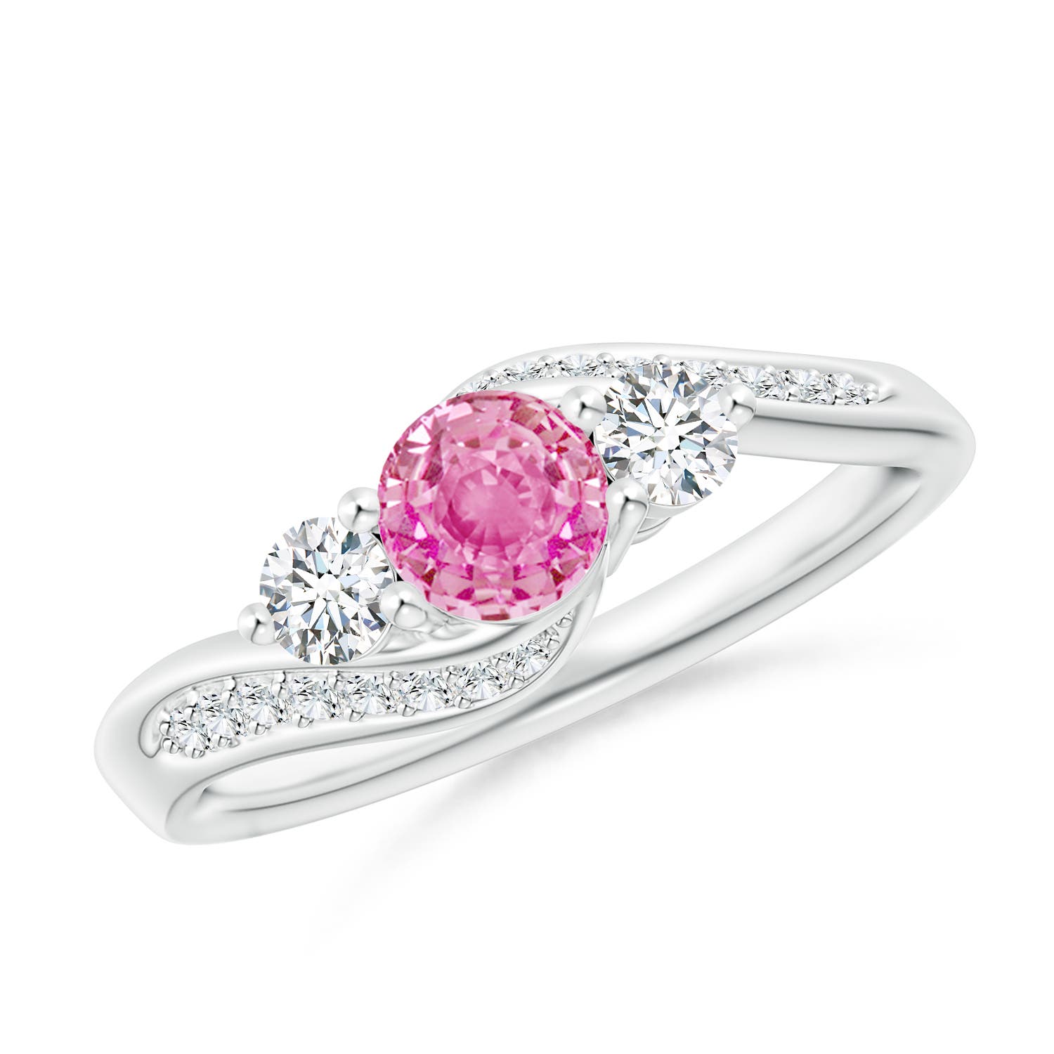 AA - Pink Sapphire / 0.98 CT / 14 KT White Gold