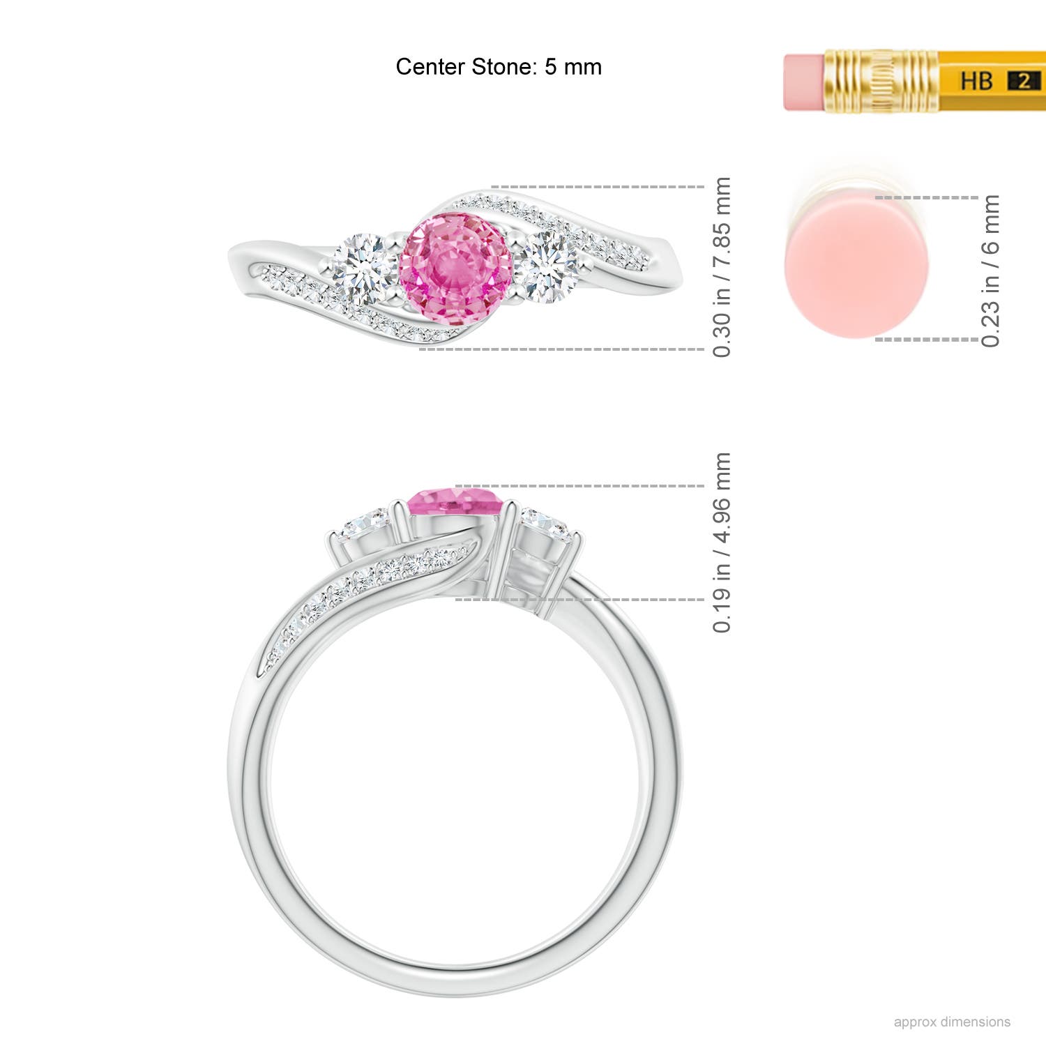 AA - Pink Sapphire / 0.98 CT / 14 KT White Gold