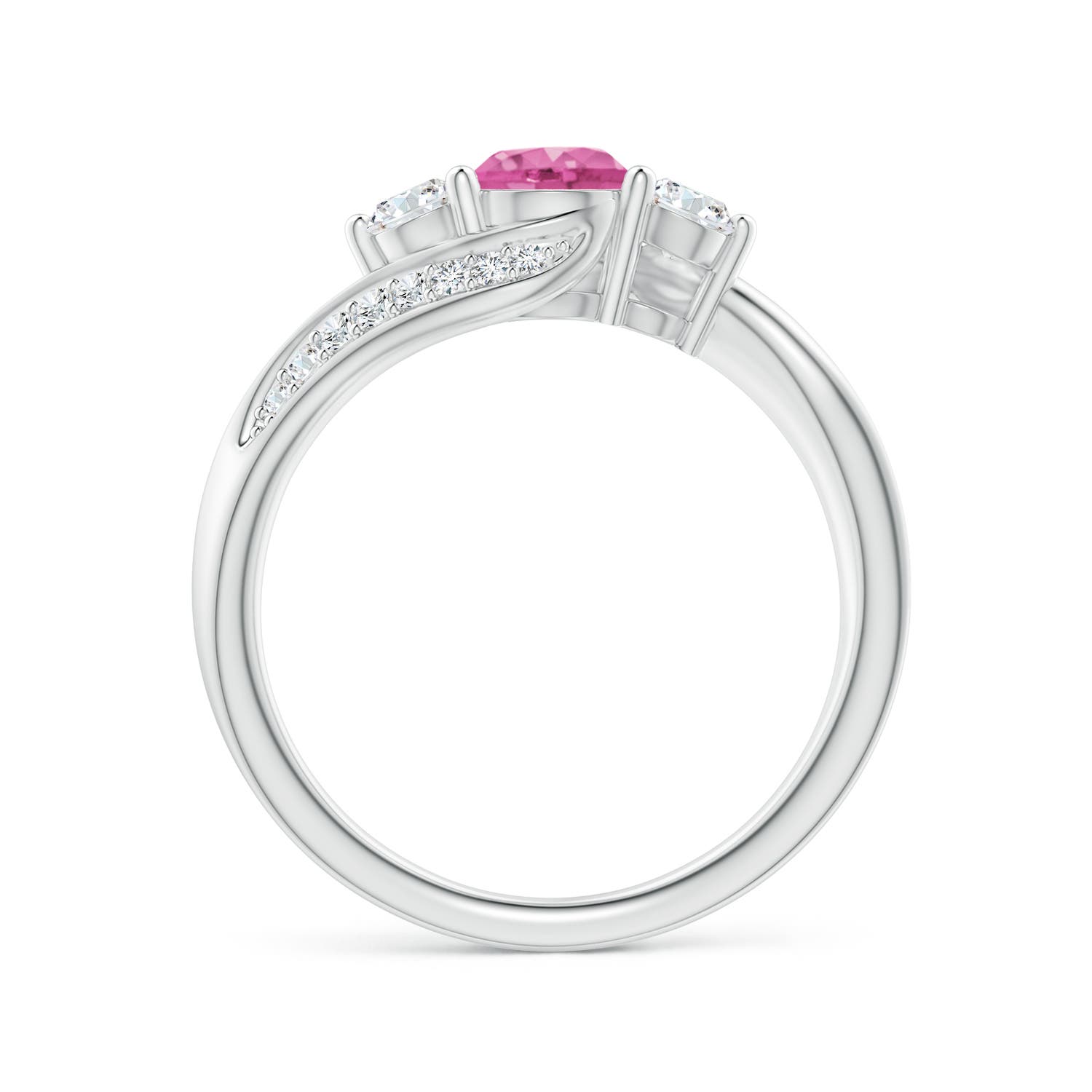 AAA - Pink Sapphire / 0.98 CT / 14 KT White Gold