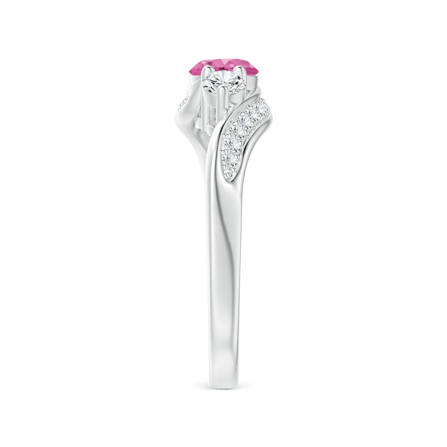 AAA - Pink Sapphire / 0.98 CT / 14 KT White Gold