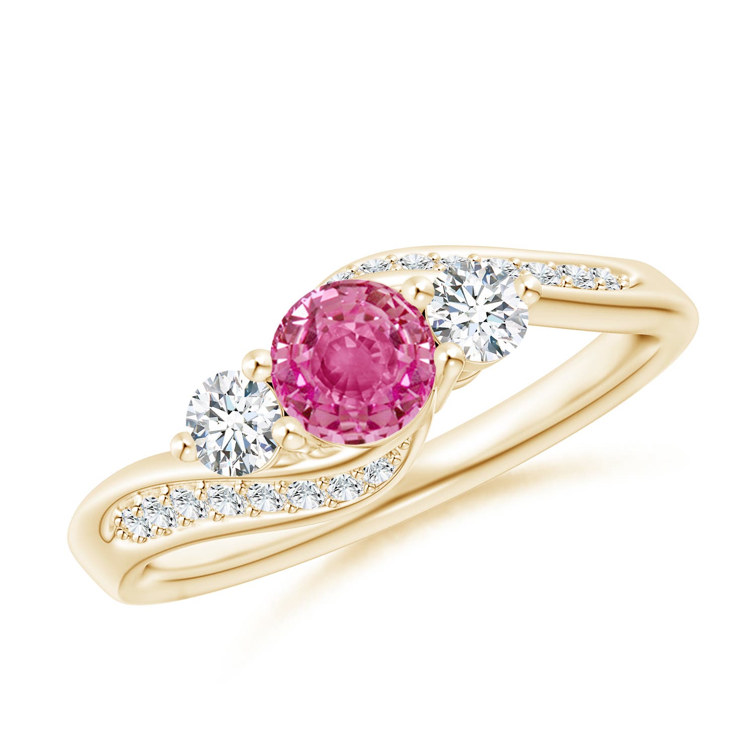 AAA - Pink Sapphire / 0.98 CT / 14 KT Yellow Gold