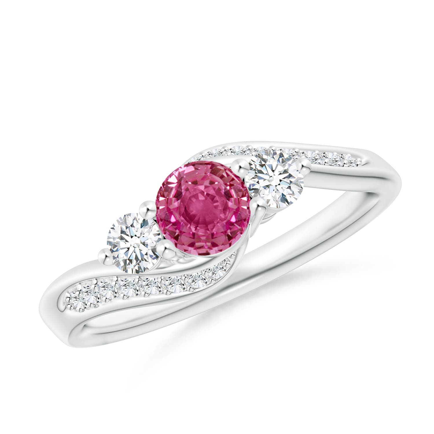 AAAA - Pink Sapphire / 0.98 CT / 14 KT White Gold