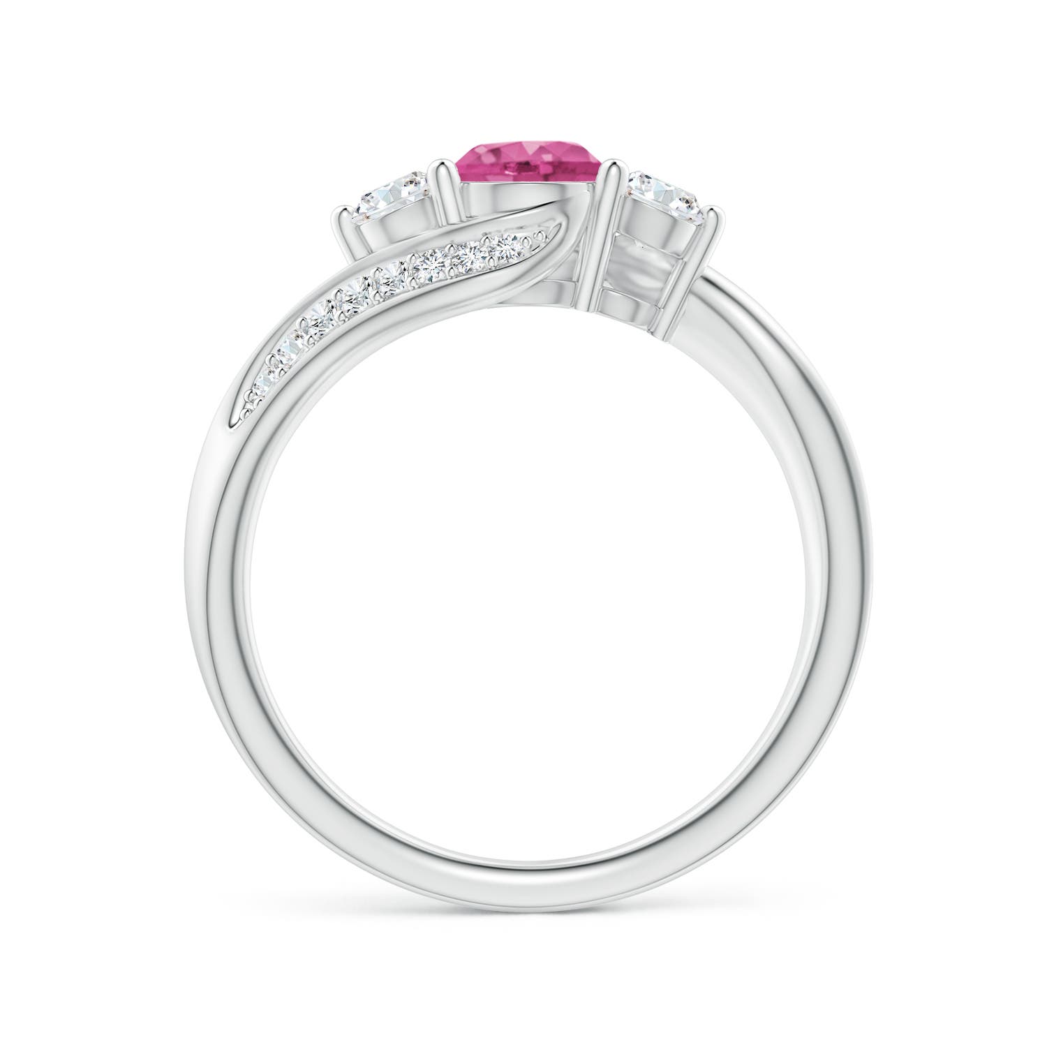 AAAA - Pink Sapphire / 0.98 CT / 14 KT White Gold