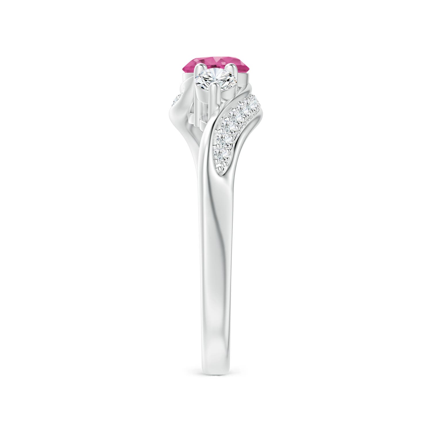 AAAA - Pink Sapphire / 0.98 CT / 14 KT White Gold