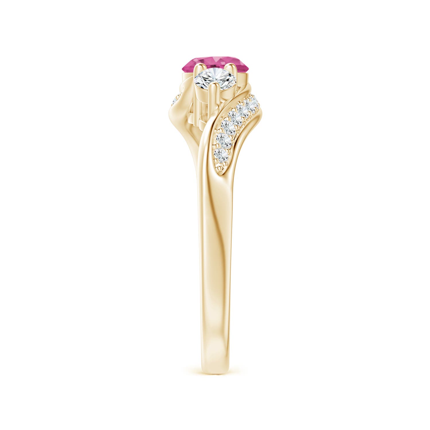 AAAA - Pink Sapphire / 0.98 CT / 14 KT Yellow Gold