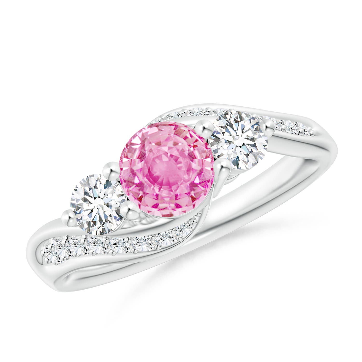 A - Pink Sapphire / 1.56 CT / 14 KT White Gold