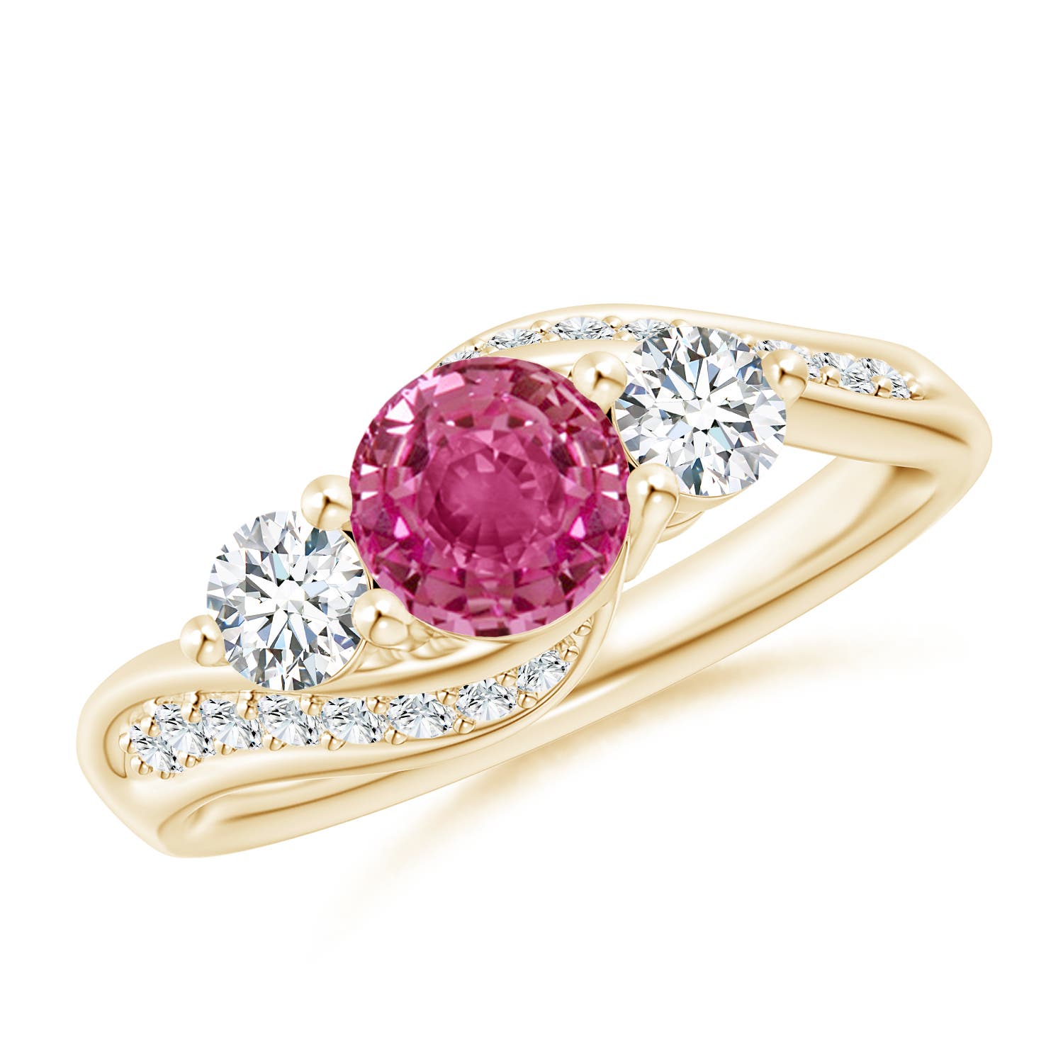 AAAA - Pink Sapphire / 1.56 CT / 14 KT Yellow Gold