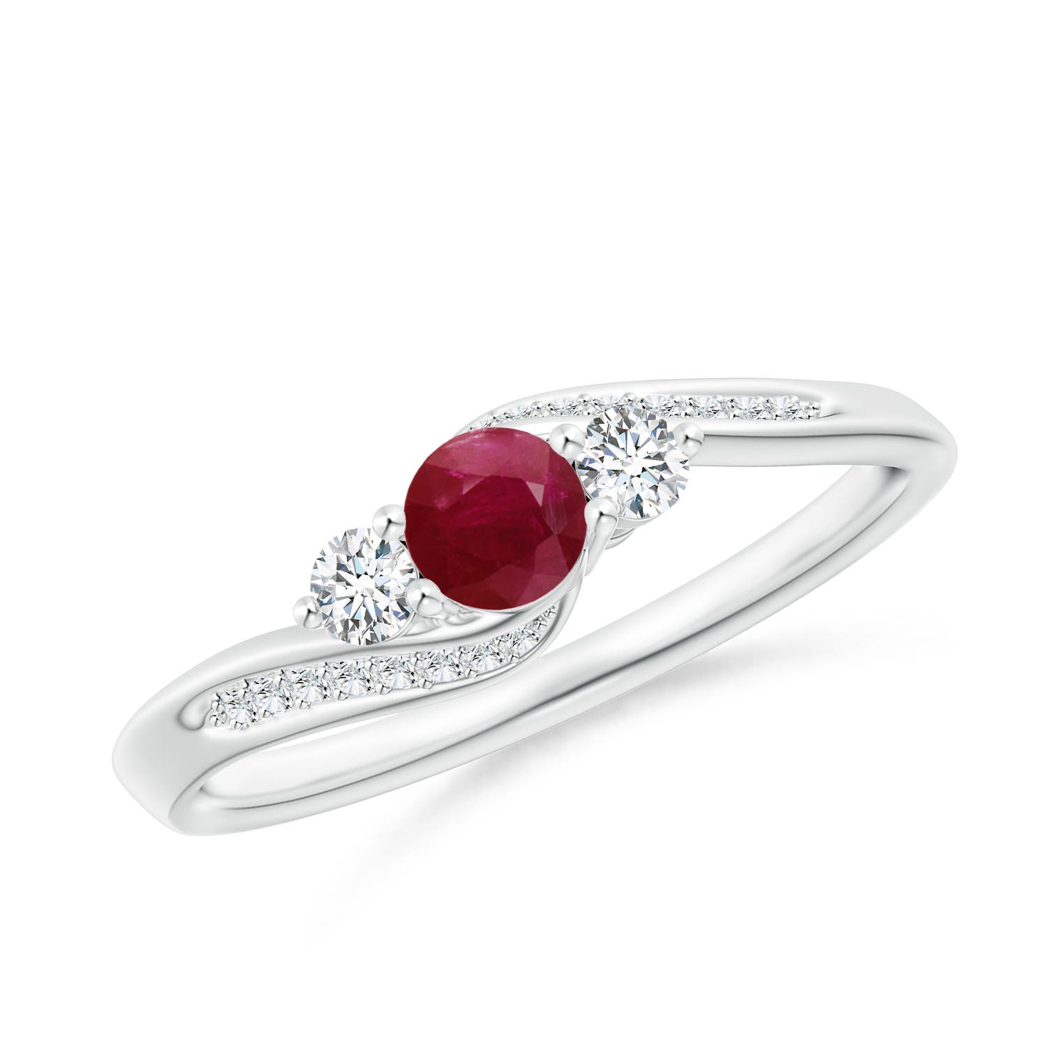 A - Ruby / 0.63 CT / 14 KT White Gold