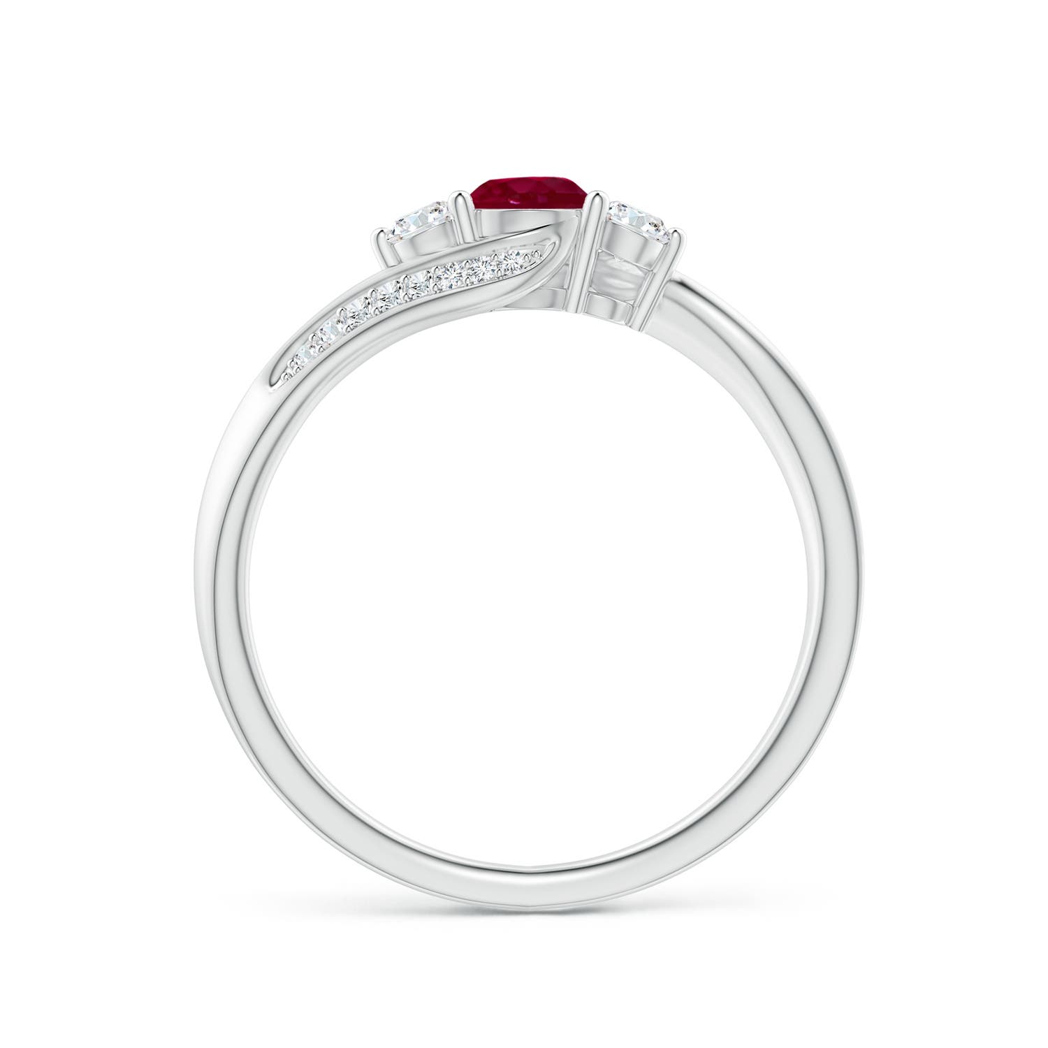 A - Ruby / 0.63 CT / 14 KT White Gold