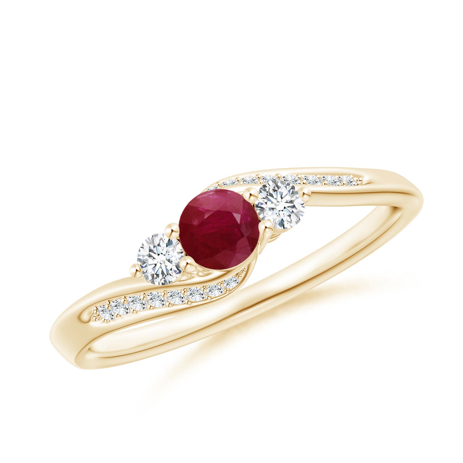 A - Ruby / 0.63 CT / 14 KT Yellow Gold