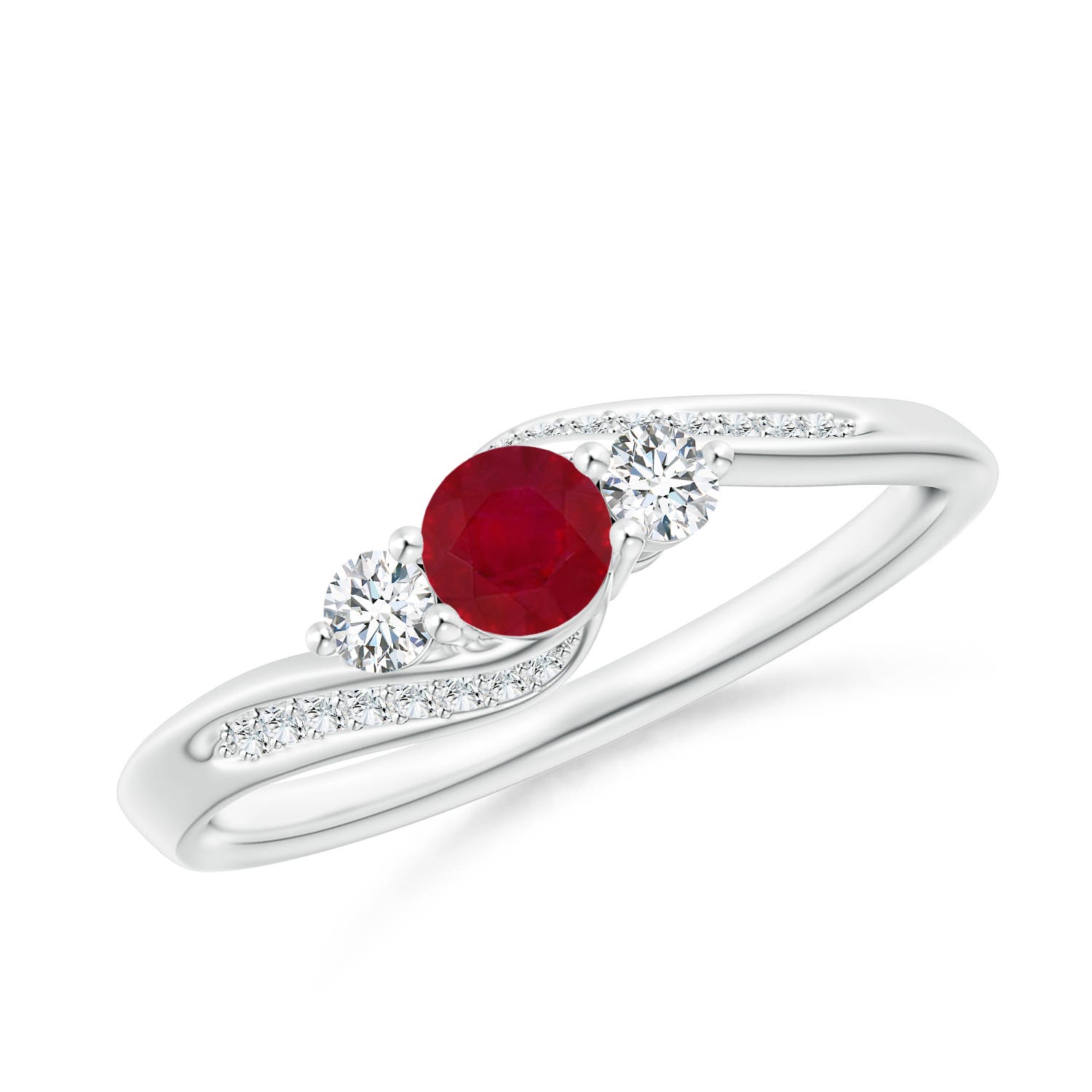 AA - Ruby / 0.63 CT / 14 KT White Gold