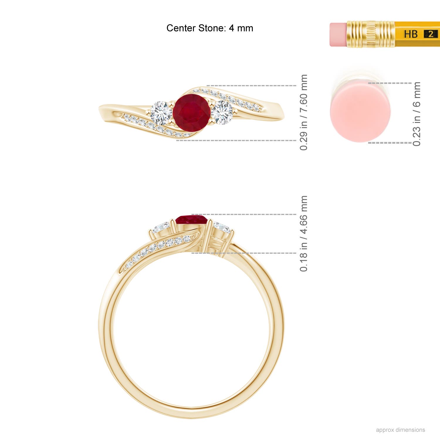 AA - Ruby / 0.63 CT / 14 KT Yellow Gold