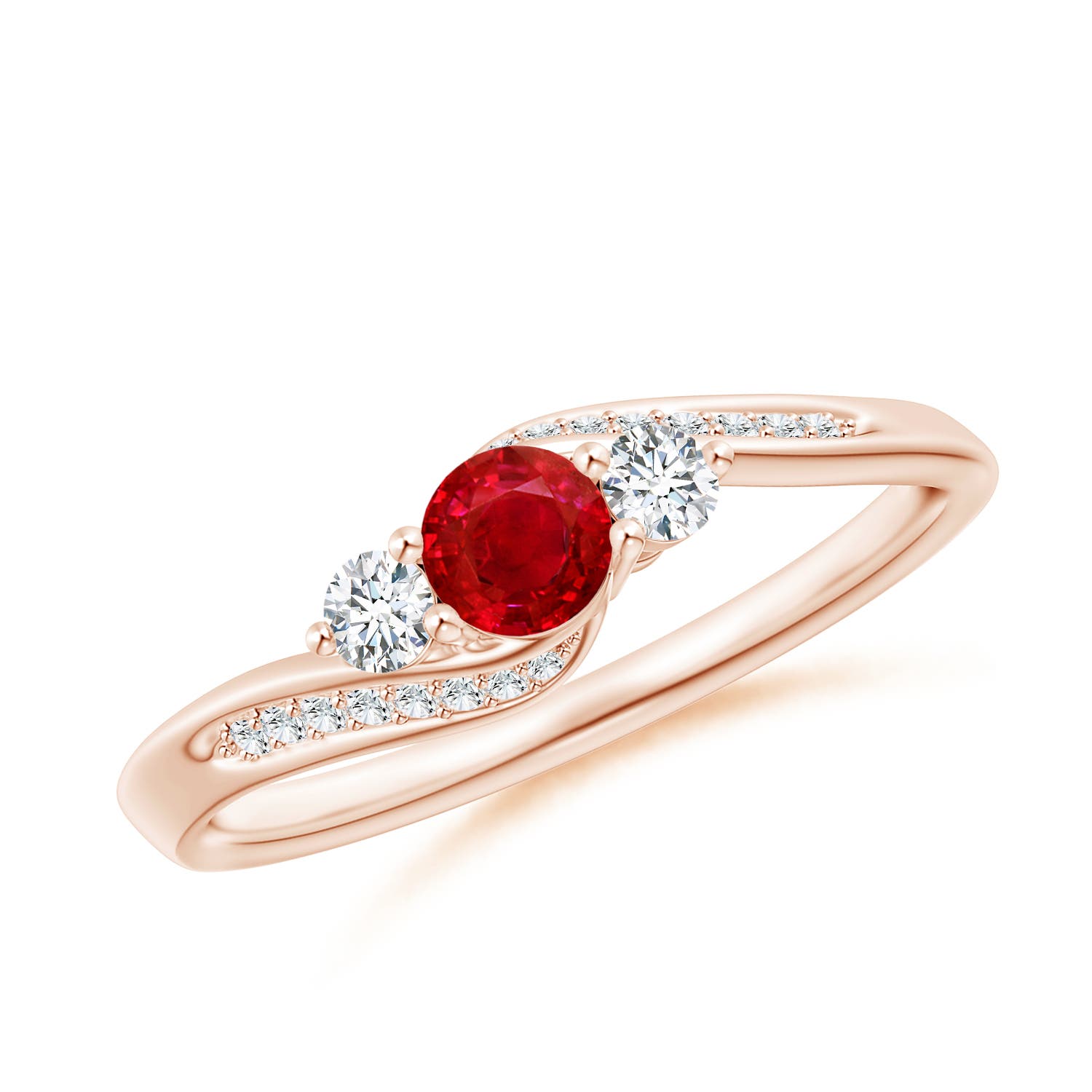 AAA - Ruby / 0.63 CT / 14 KT Rose Gold