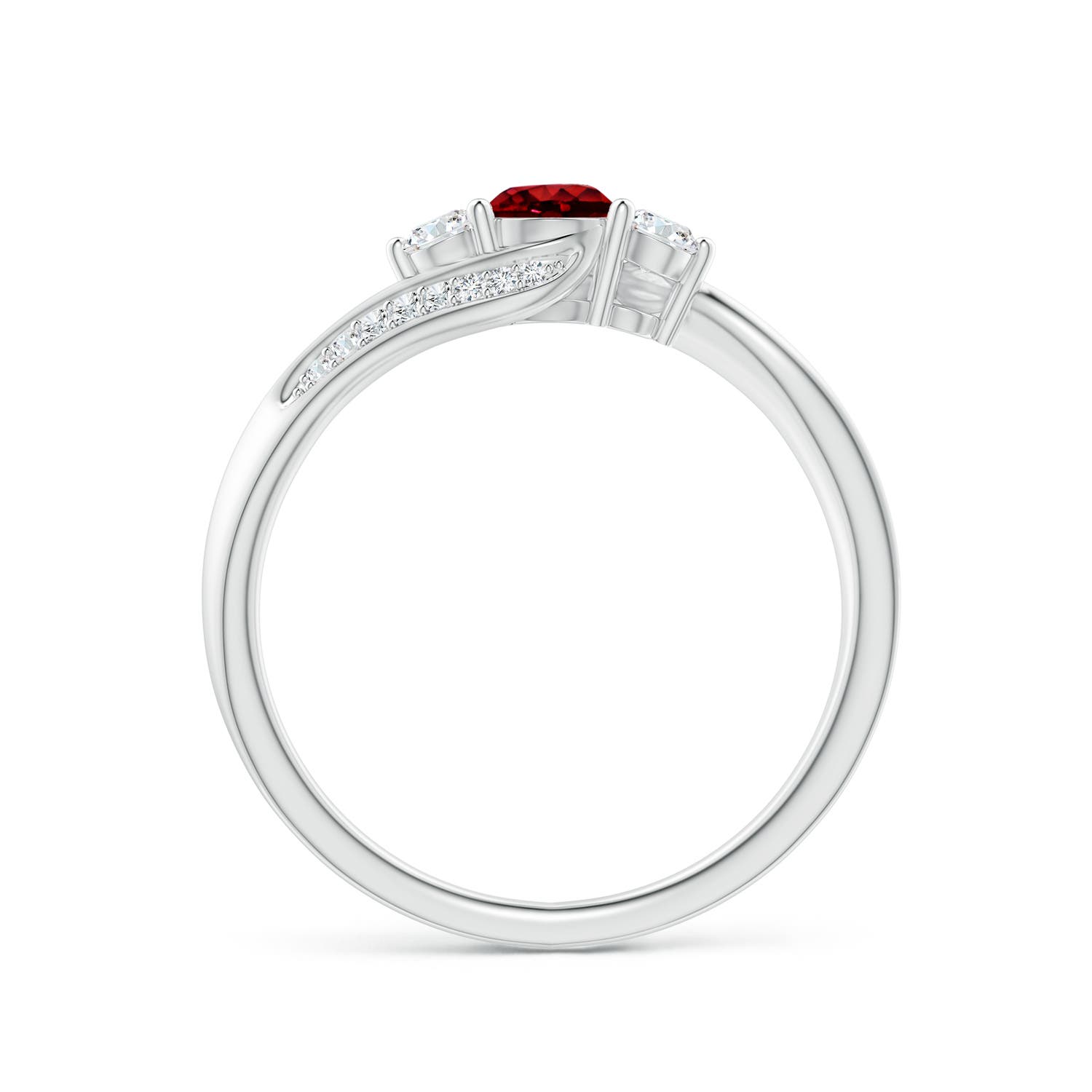 AAAA - Ruby / 0.63 CT / 14 KT White Gold