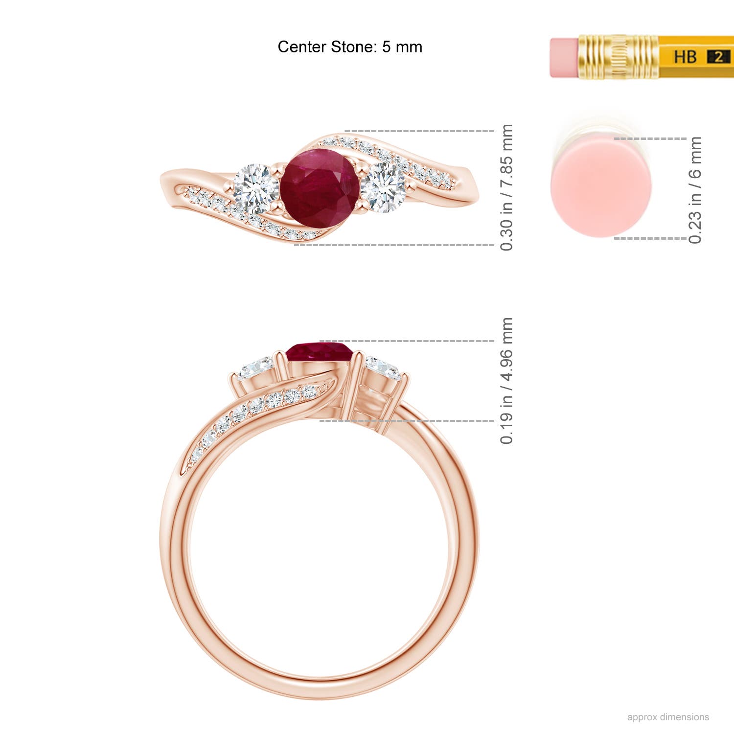 A - Ruby / 0.98 CT / 14 KT Rose Gold