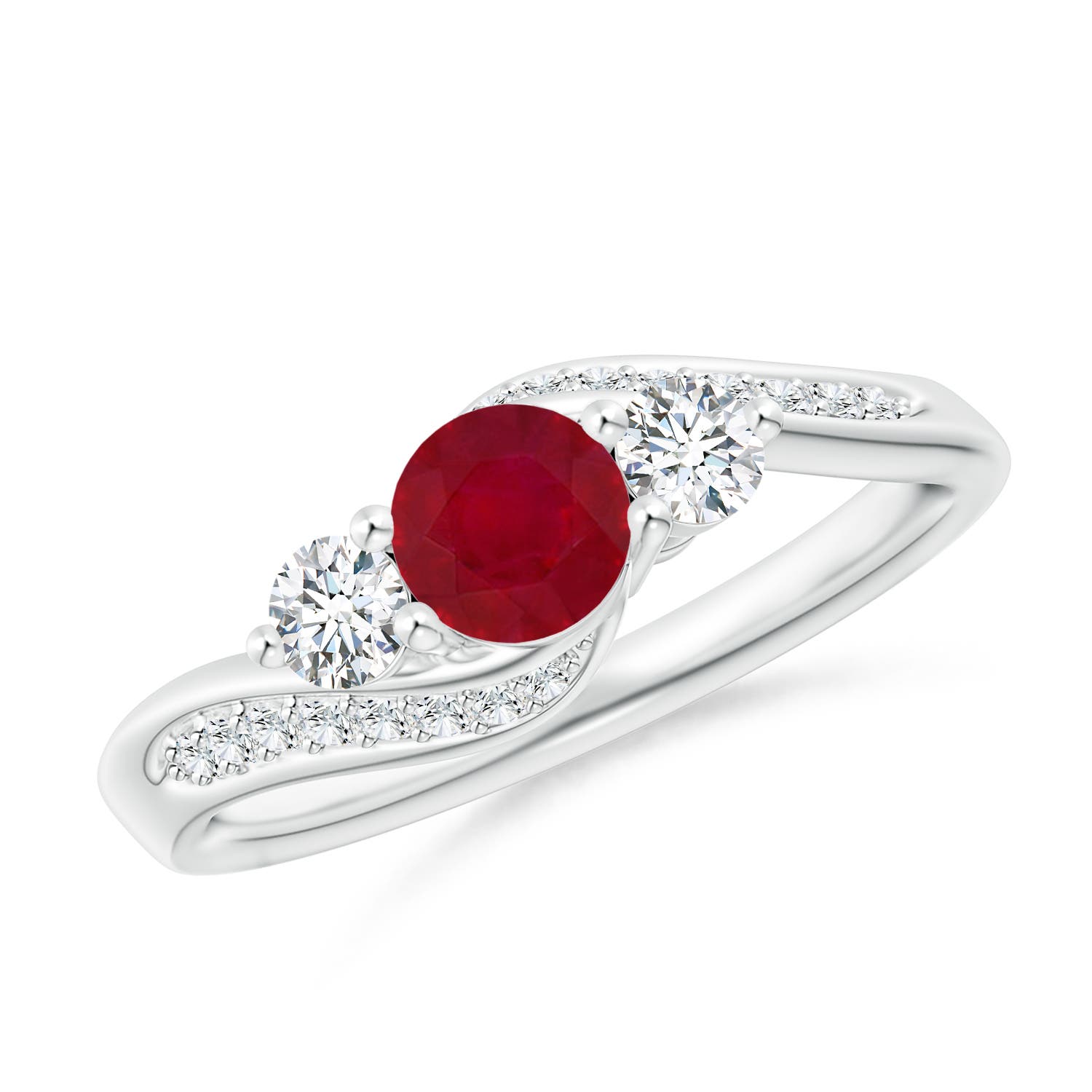 AA - Ruby / 0.98 CT / 14 KT White Gold