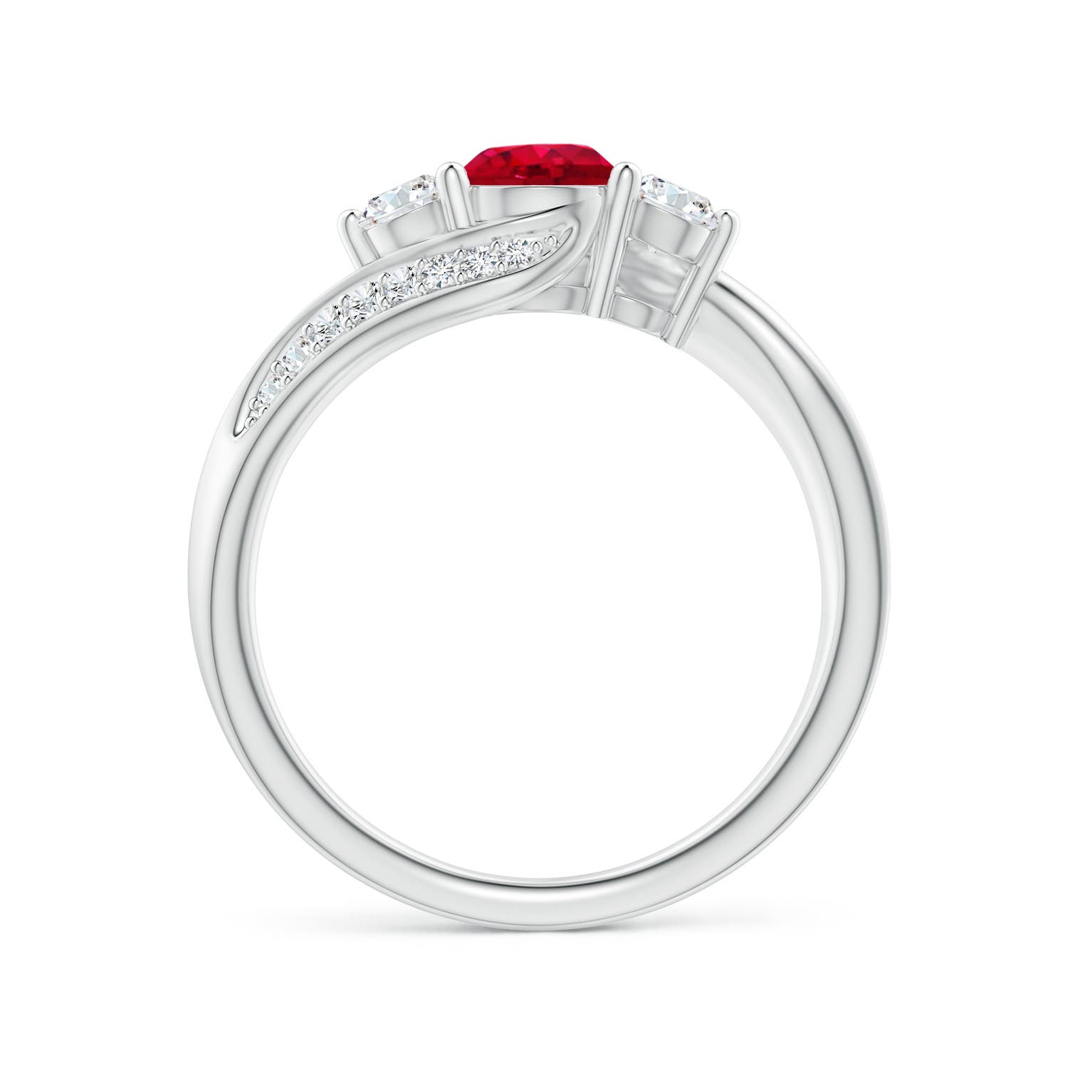 AAA - Ruby / 0.98 CT / 14 KT White Gold