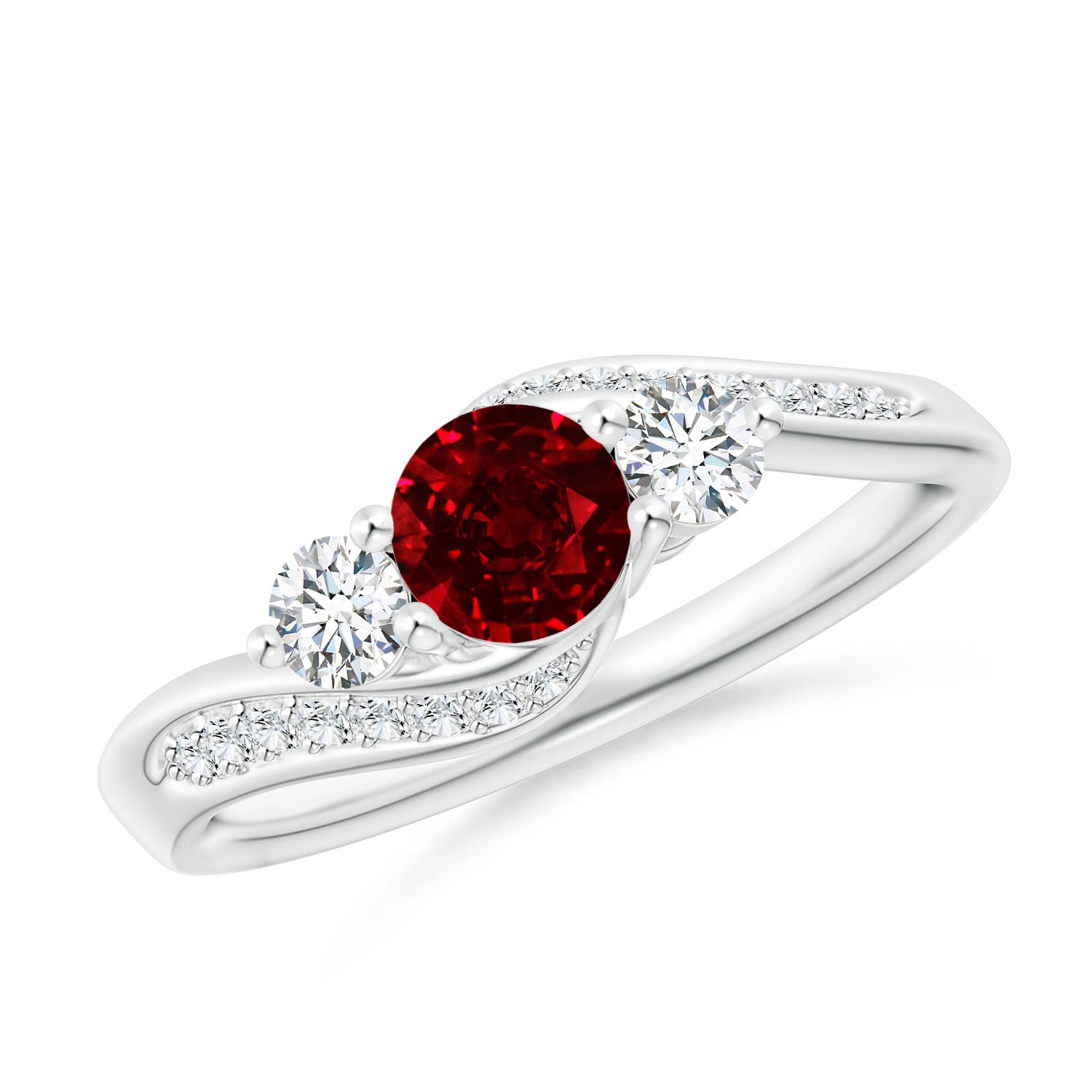 AAAA - Ruby / 0.98 CT / 14 KT White Gold