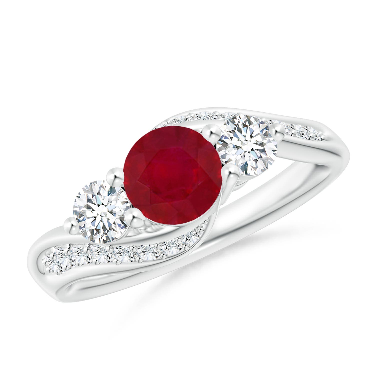 AA - Ruby / 1.56 CT / 14 KT White Gold