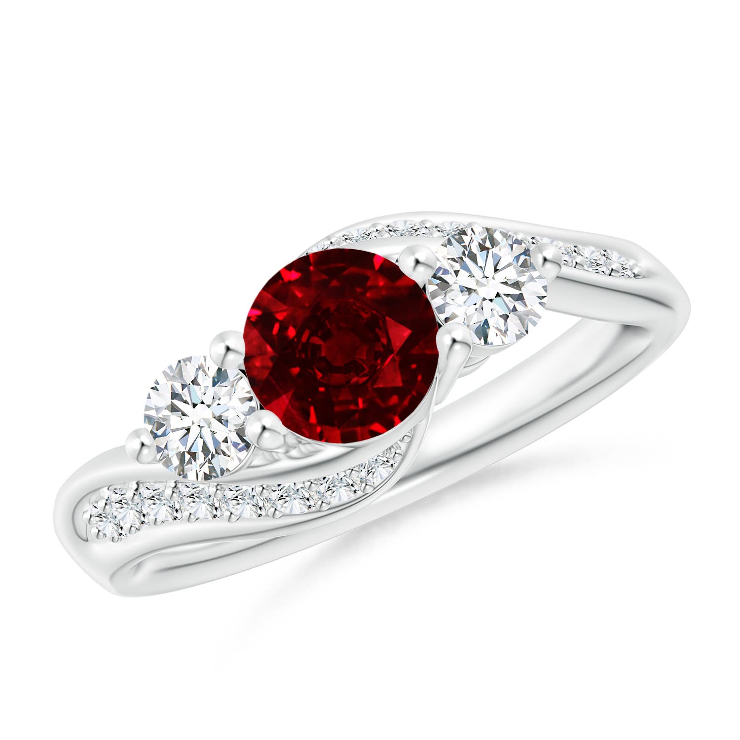 AAAA - Ruby / 1.56 CT / 14 KT White Gold