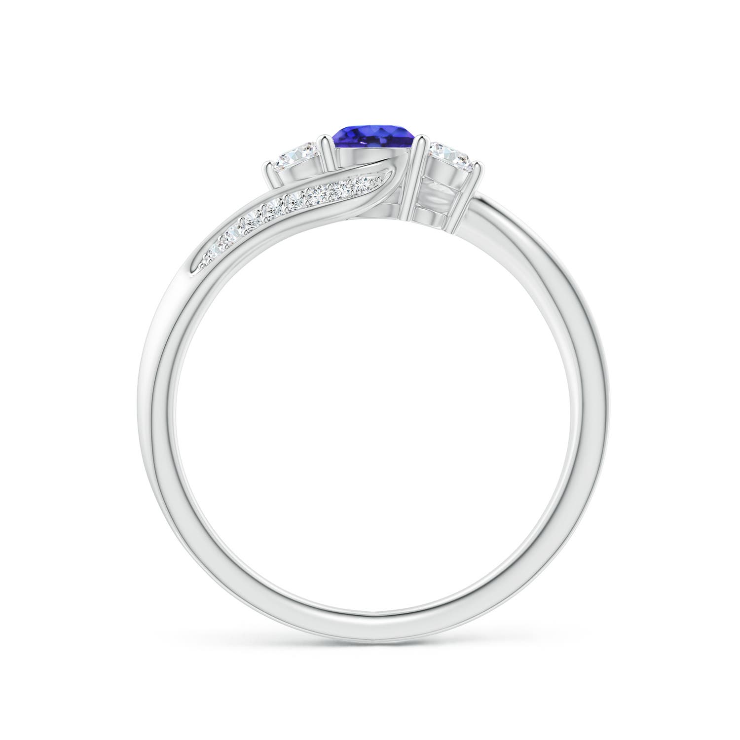 AAAA - Tanzanite / 0.54 CT / 14 KT White Gold