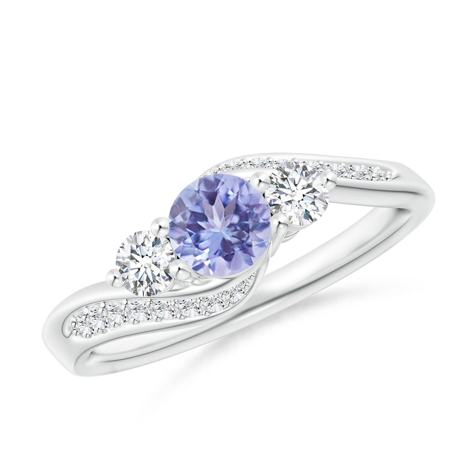 AA - Tanzanite / 0.88 CT / 14 KT White Gold