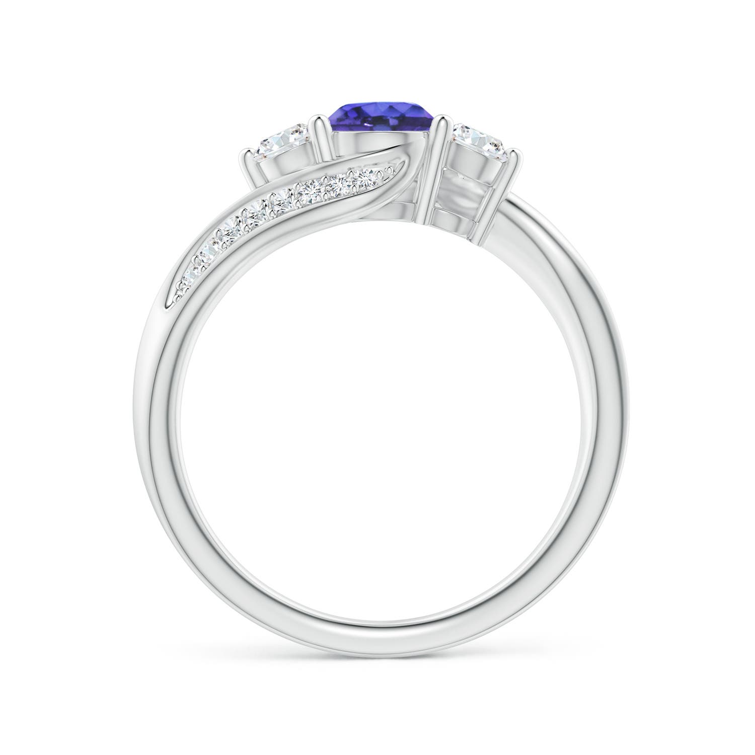 AAA - Tanzanite / 0.88 CT / 14 KT White Gold