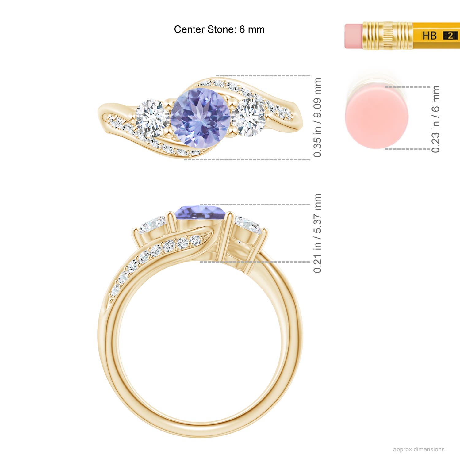 A - Tanzanite / 1.46 CT / 14 KT Yellow Gold