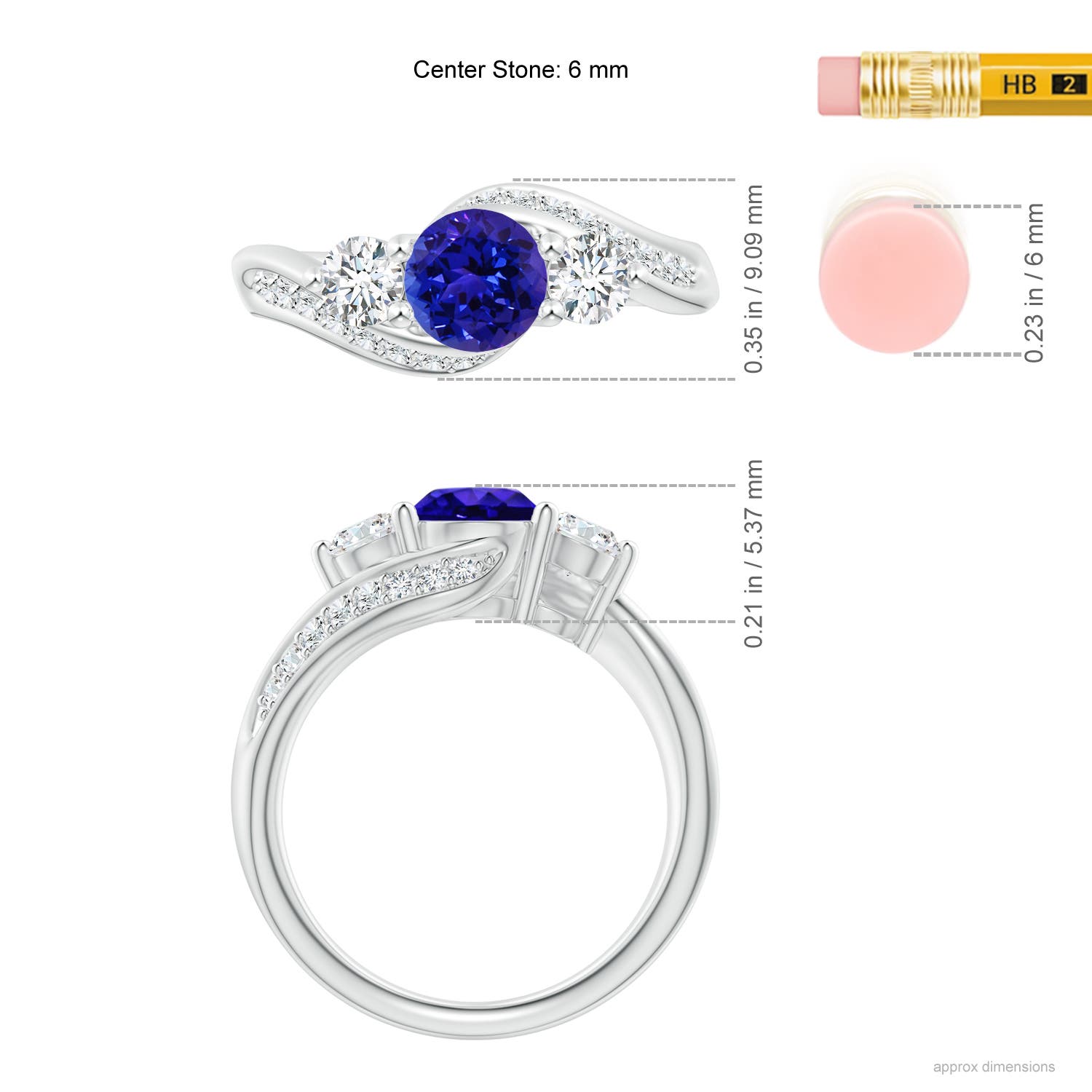 AAAA - Tanzanite / 1.46 CT / 14 KT White Gold