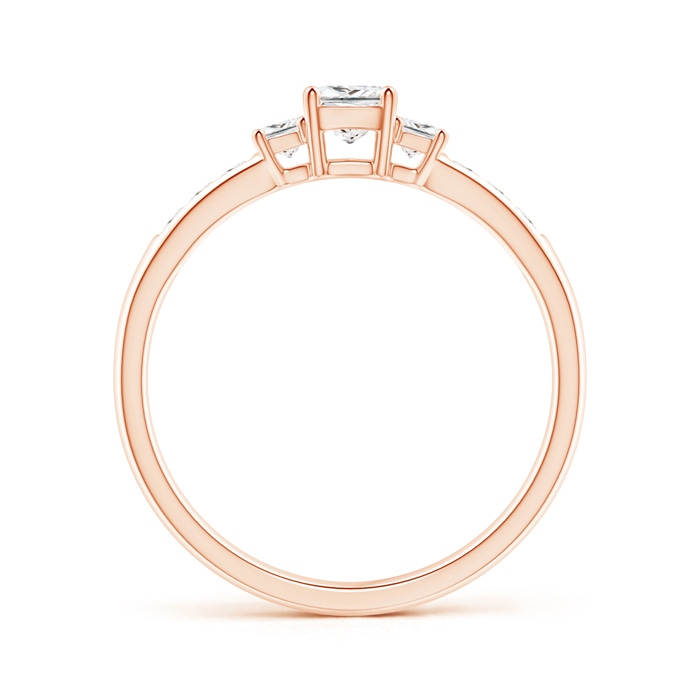 3.5mm GVS2 Classic Three Stone Princess-Cut Diamond Promise Ring in Rose Gold side-1