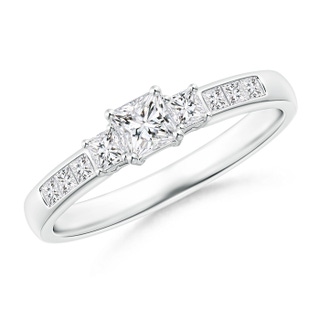 3.5mm HSI2 Classic Three Stone Princess-Cut Diamond Promise Ring in White Gold