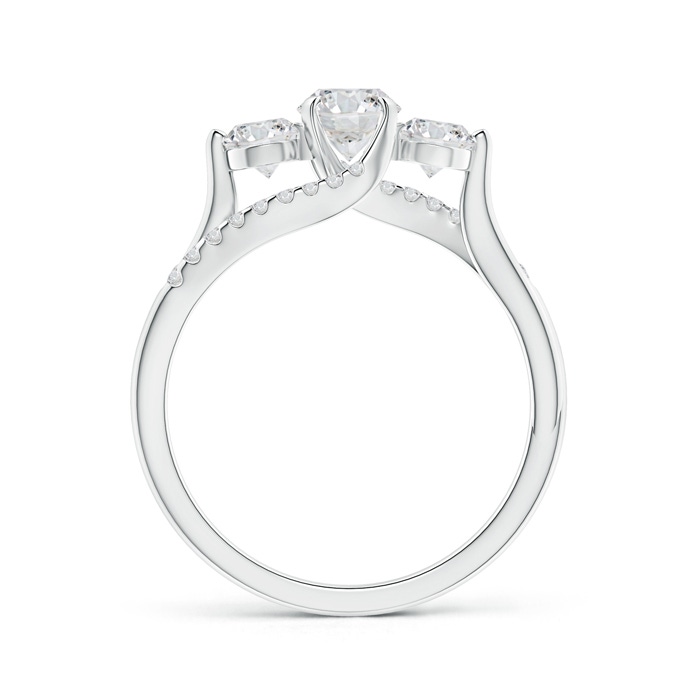 4.9mm HSI2 Three Stone Diamond Split Bypass Ring in White Gold side-1