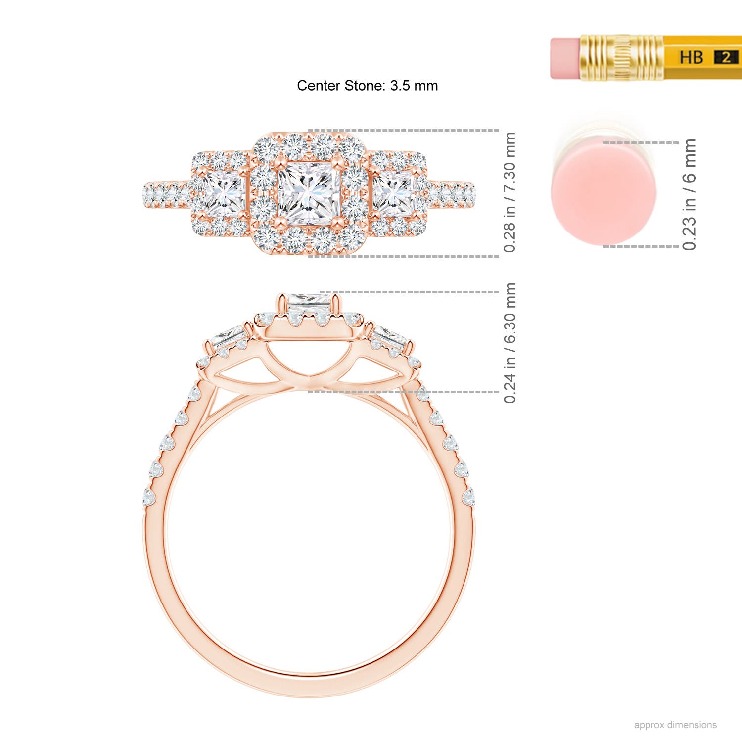 G, VS2 / 0.87 CT / 14 KT Rose Gold