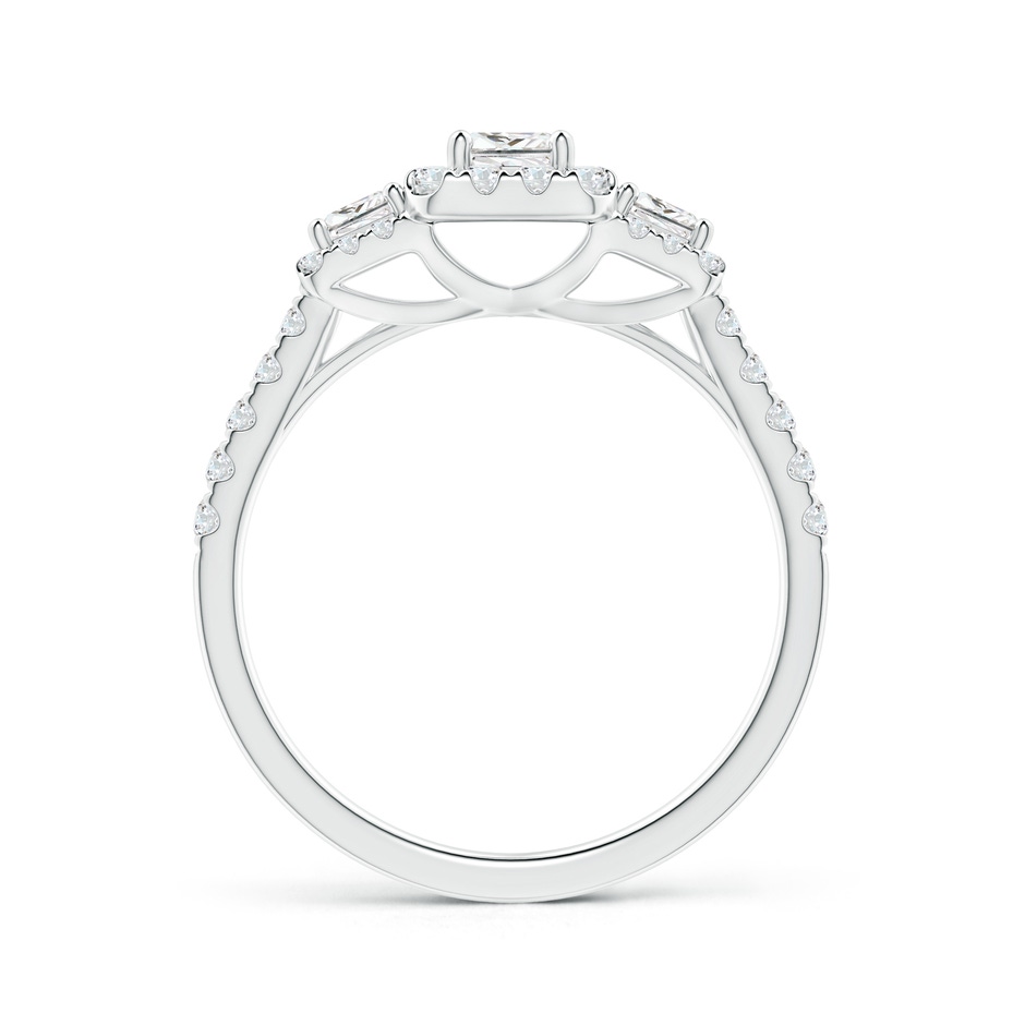 3.5mm GVS2 Princess-Cut Triple Diamond Halo Engagement Ring in White Gold Side-1