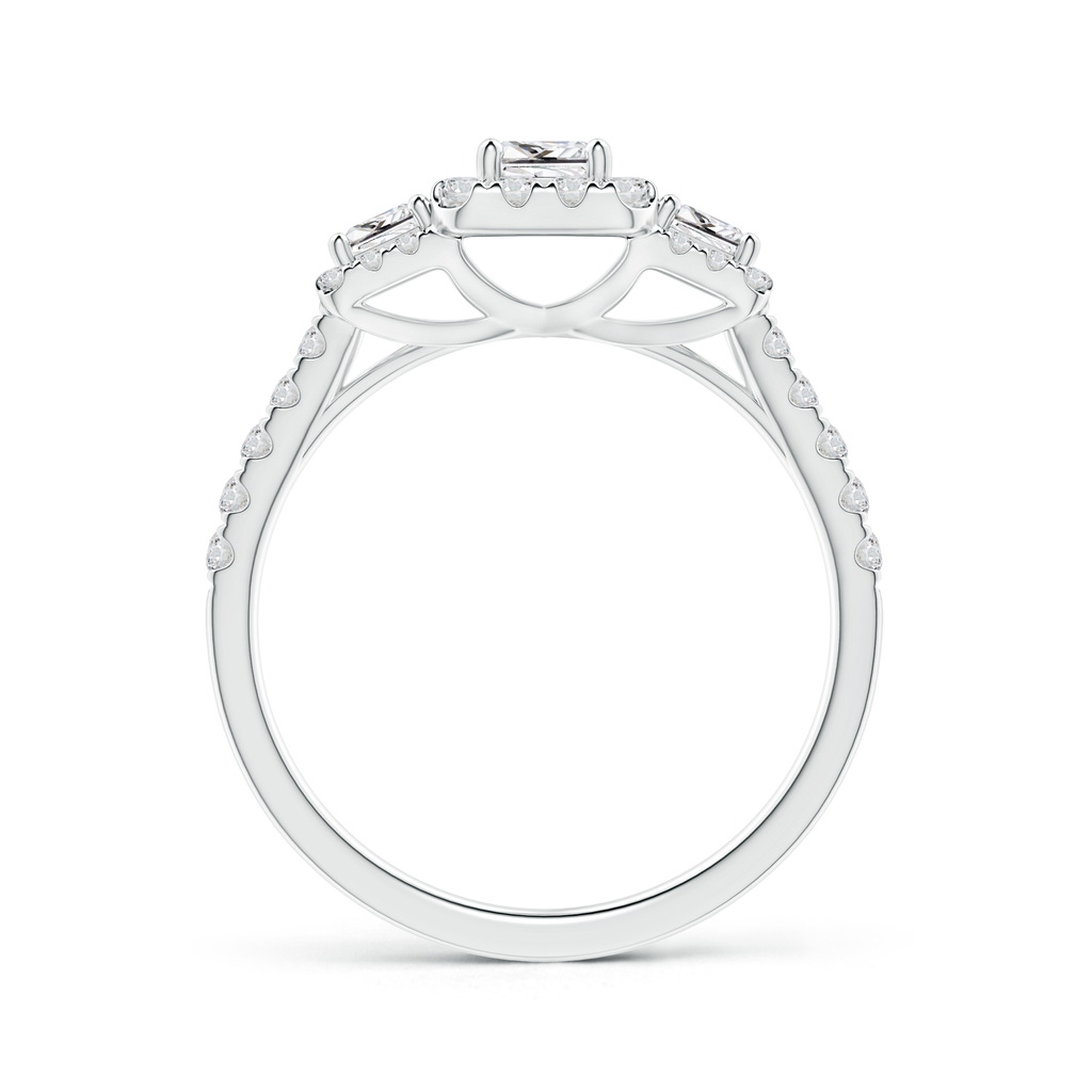 3.5mm HSI2 Princess-Cut Triple Diamond Halo Engagement Ring in White Gold Side-1