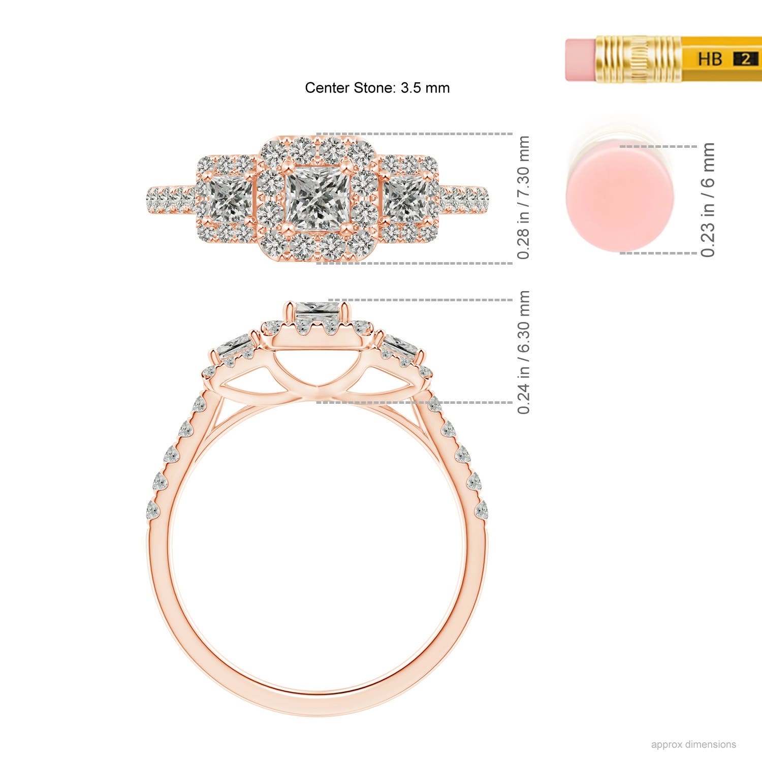 K, I3 / 0.85 CT / 14 KT Rose Gold