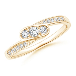 2.7mm GVS2 Composite Triple Diamond Bypass Ring in Yellow Gold