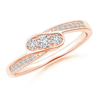 2.7mm HSI2 Composite Triple Diamond Bypass Ring in Rose Gold