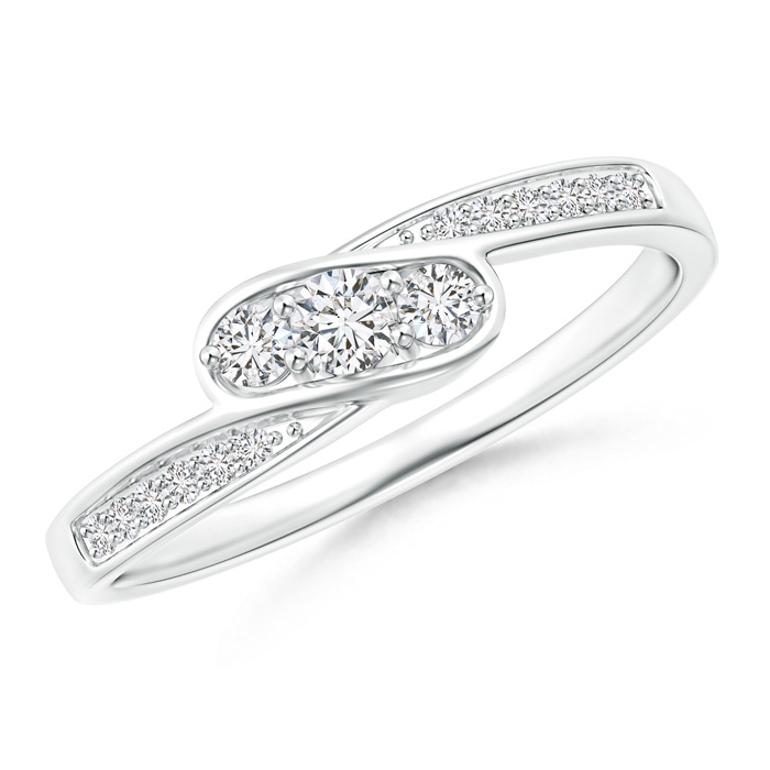 2.7mm HSI2 Composite Triple Diamond Bypass Ring in White Gold 