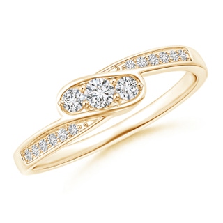 2.7mm HSI2 Composite Triple Diamond Bypass Ring in Yellow Gold