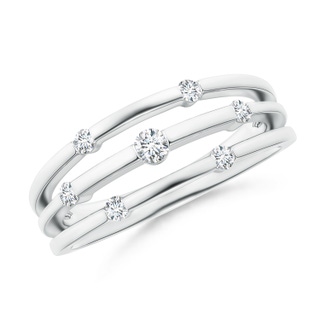 2.5mm GVS2 Triple Row Dotted Diamond Orbit Ring in White Gold