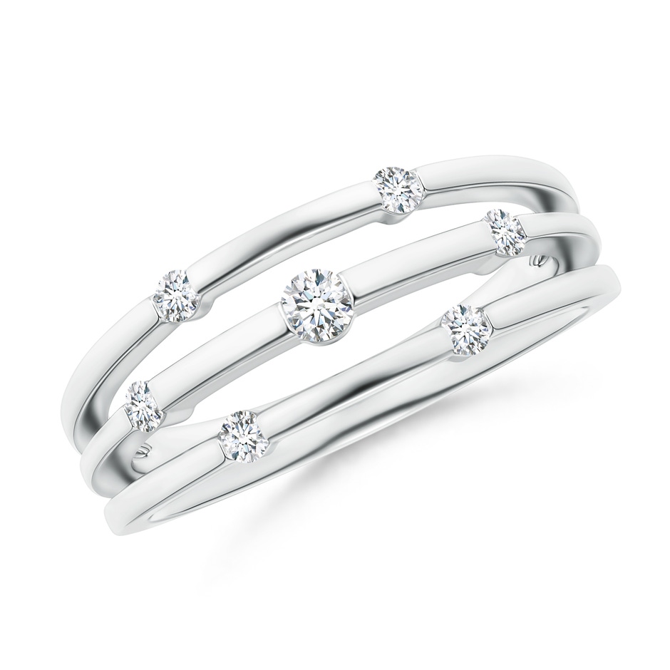 2.5mm GVS2 Triple Row Dotted Diamond Orbit Ring in White Gold 