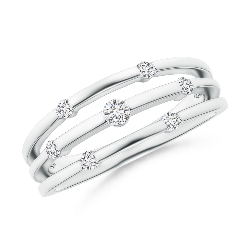 2.5mm HSI2 Triple Row Dotted Diamond Orbit Ring in 10K White Gold