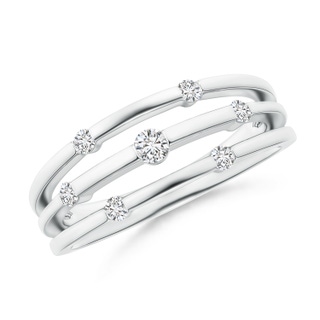2.5mm HSI2 Triple Row Dotted Diamond Orbit Ring in 10K White Gold
