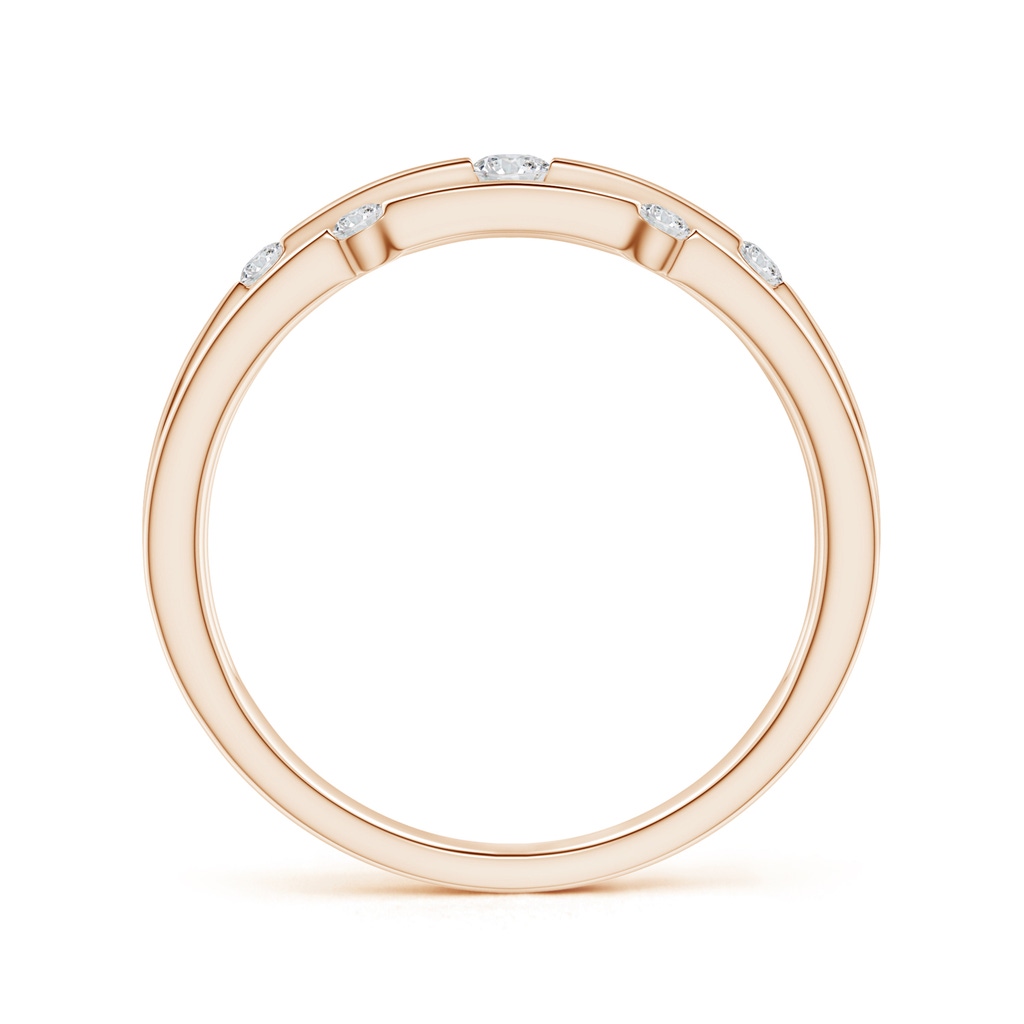 2.5mm HSI2 Triple Row Dotted Diamond Orbit Ring in Rose Gold Side 1