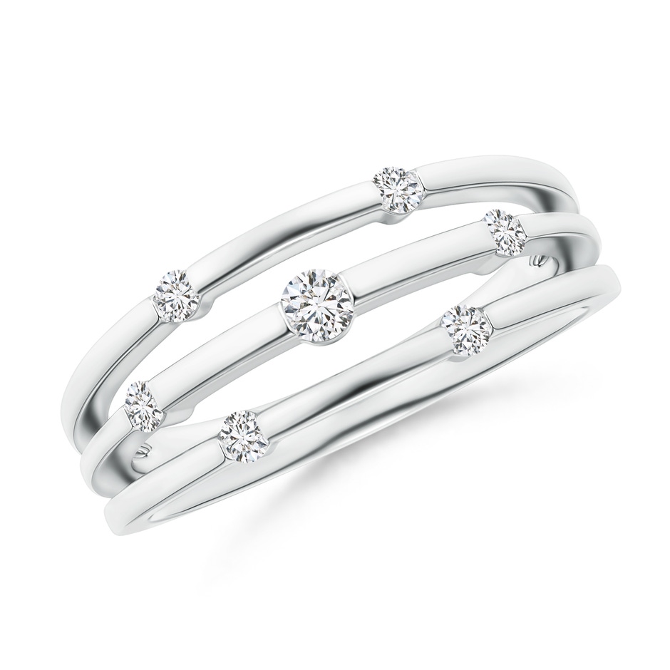 2.5mm HSI2 Triple Row Dotted Diamond Orbit Ring in White Gold 