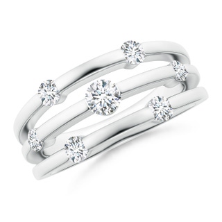 3.7mm GVS2 Triple Row Dotted Diamond Orbit Ring in P950 Platinum