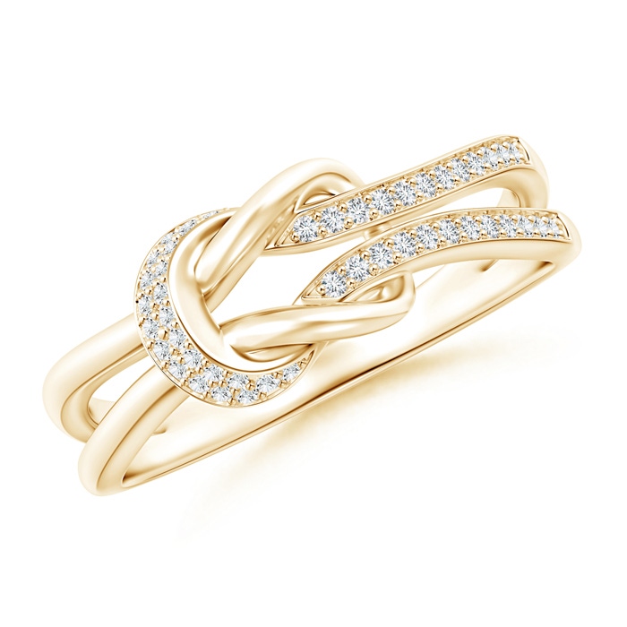 0.9mm GVS2 Pavé-Set Diamond Split Infinity Knot Ring in Yellow Gold 