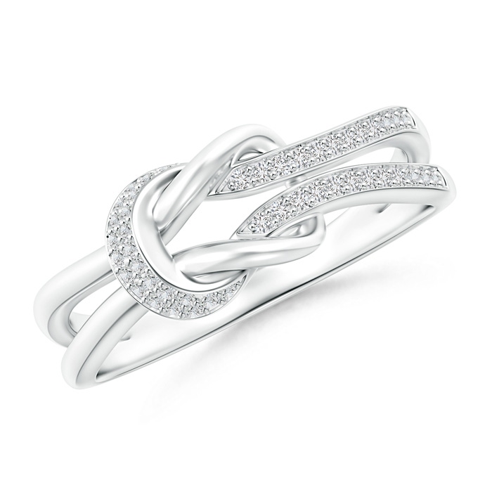 0.9mm HSI2 Pavé-Set Diamond Split Infinity Knot Ring in White Gold 